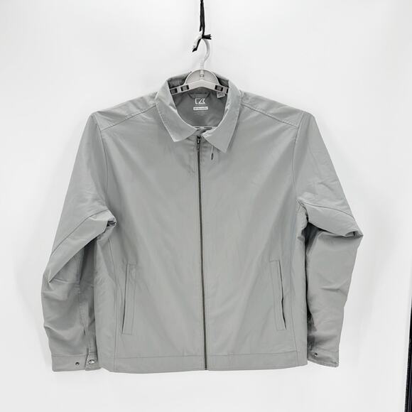 Cutter & Buck CB Gray Weather Tec Full Zip Jacket Light Gray size XL semi casual - Picture 1 of 8